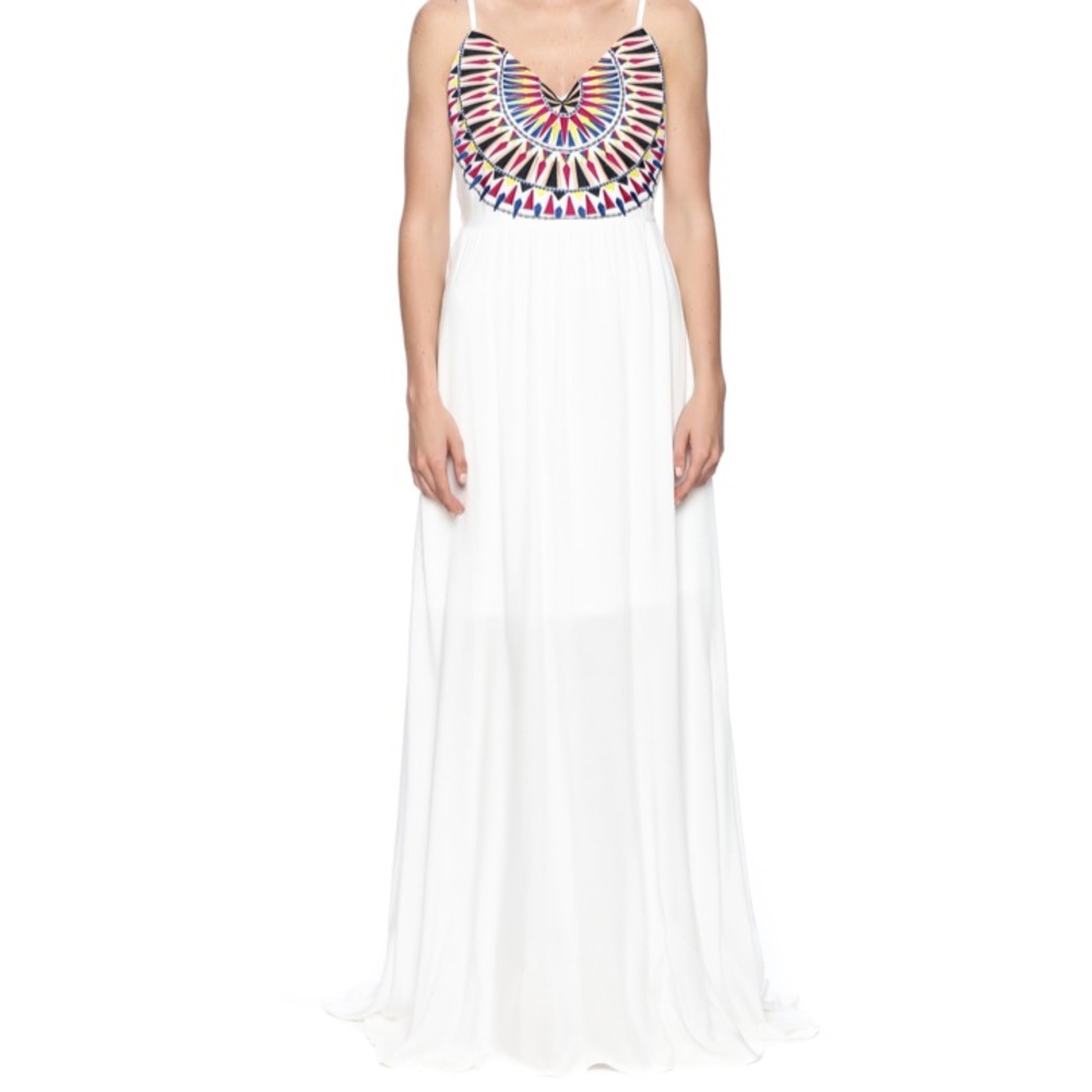 Adorable Embroidered White Maxi Dress 😍☀️👗